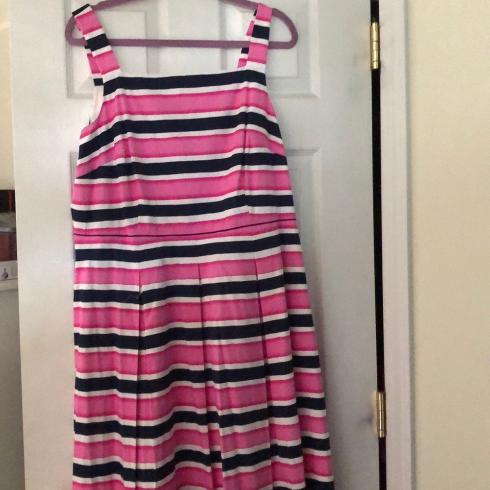 Talbots Preppy Striped Pleated Dress